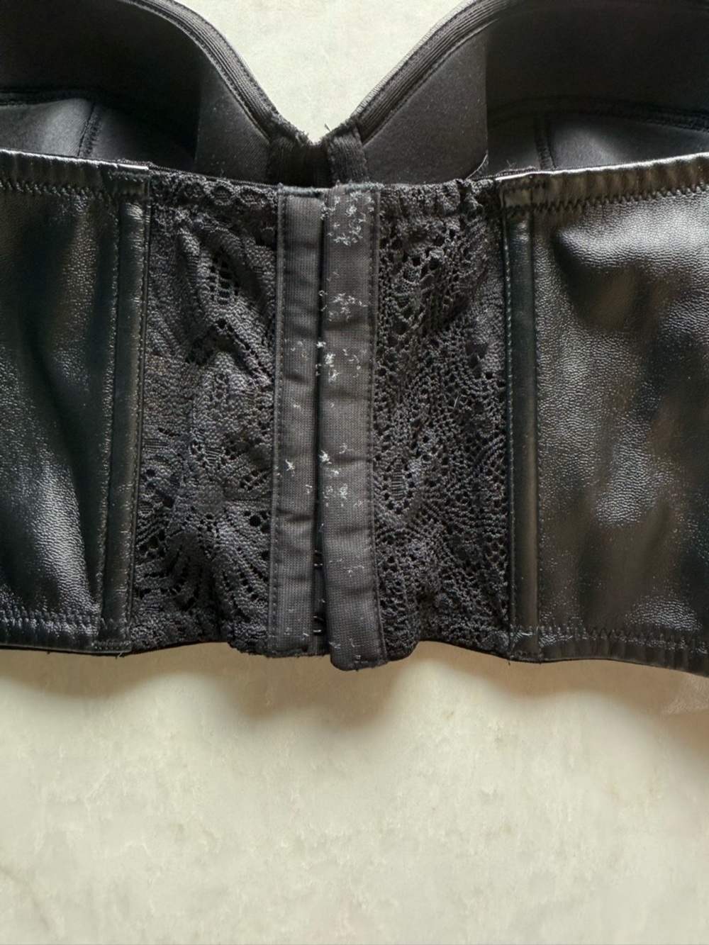 Victoria’s Secret Faux Leather Strapless Bustier - Black 36 C - Picture 4 of 5